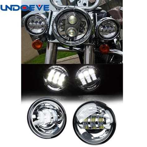 Undoeve refletor led auxiliar de alumínio para motocicleta 2 peças 4