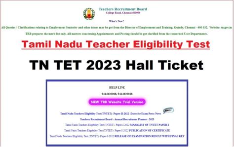 Tntet Hall Ticket Out Level Tet Exam Date Admit Card