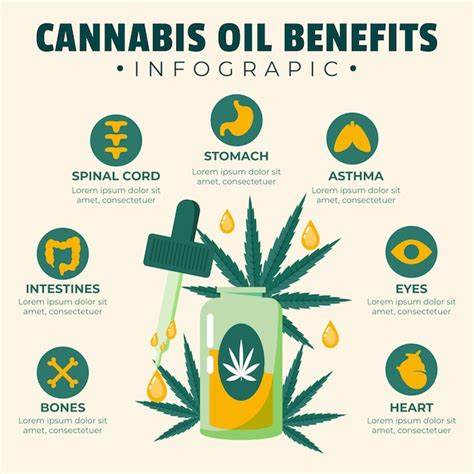 Free Vector Cannabis Oil Benefits Infographic