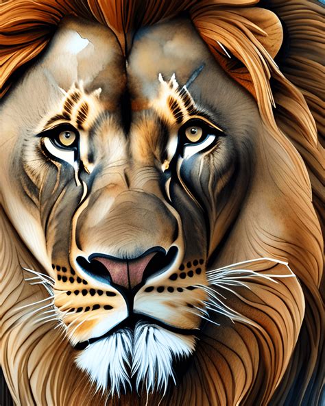 Lion 4k Painting · Creative Fabrica