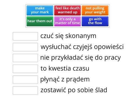 Personality Traits Idiom Match Up