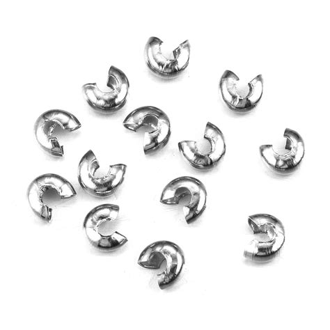 Perles rondes en acier inoxydable 50 pièces lot embouts à sertir de 5