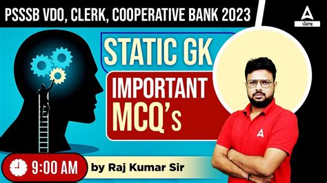 Static Gk Classes For Psssb Vdo Clerk Cooperative Bank By