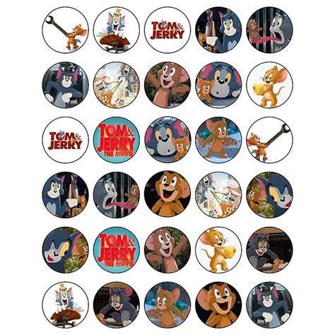 Buy 30 X Edible Cupcake Toppers Themed Of Tom And Jerry Collection Of