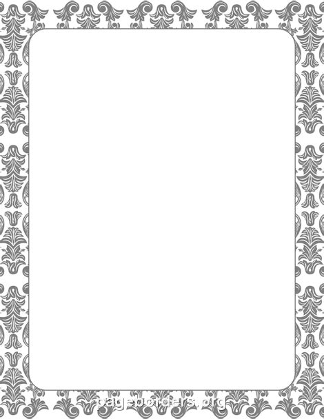 Gray Damask Border Clip Art Page Border And Vector Graphics