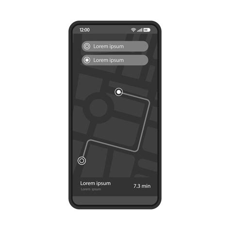 Premium Vector Gps Navigation App Interface Vector Template Mobile