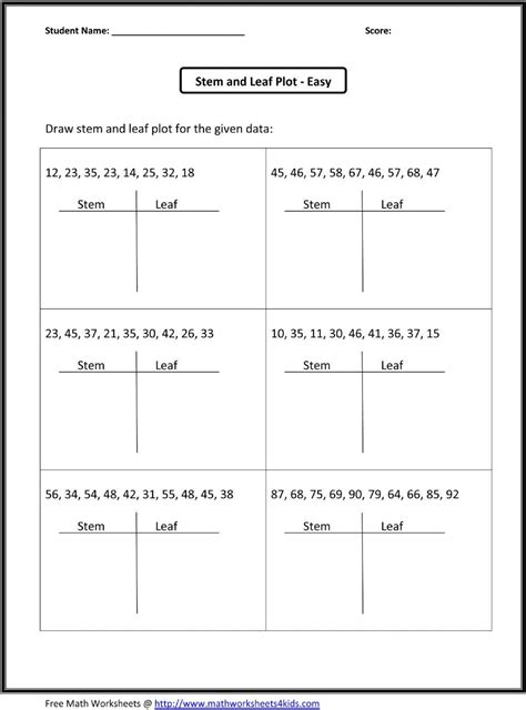 Stem and Leaf Plot Worksheets - Worksheets Library