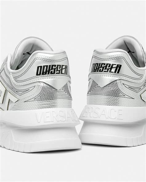 Metallic Greca Odissea Sneakers Silver Versace Us