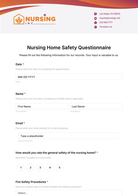 Free Safety Questionnaire Template to Edit Online
