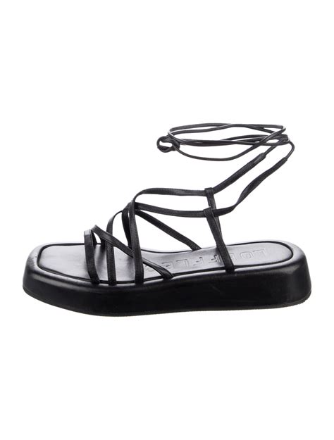 Loeffler Randall Leather Gladiator Sandals Black Sandals Shoes