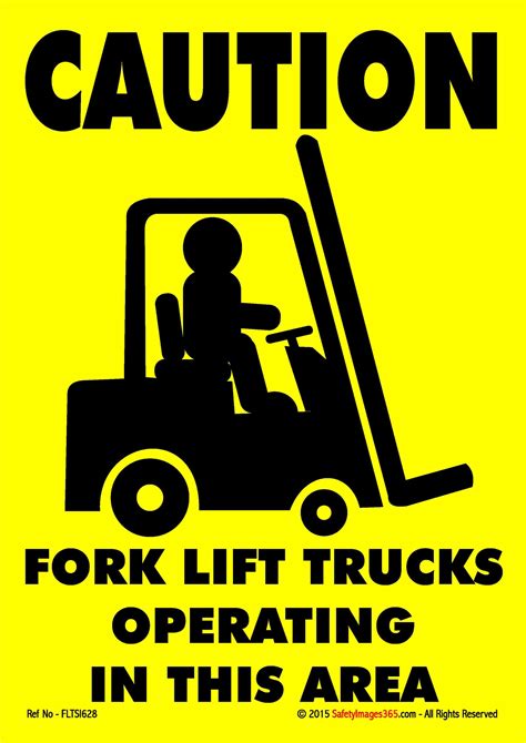 Fork Lift Safety Posters Caution Fork Lift Trucks Operating Safety