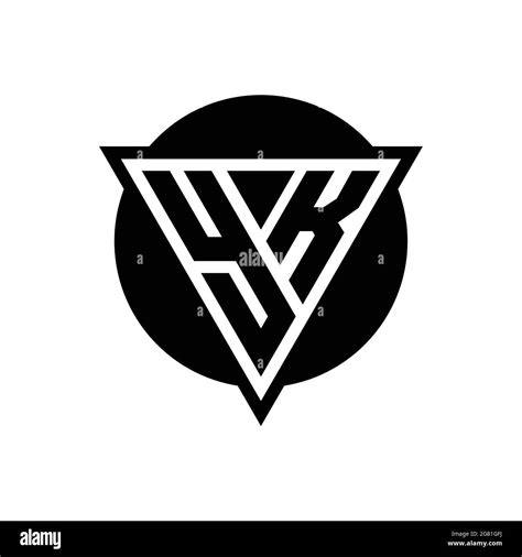 Yk Logo With Negative Space Triangle And Circle Shape Design Template