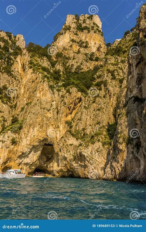 A View of the White Grotto on the Island of Capri, Italy Stock Image ...