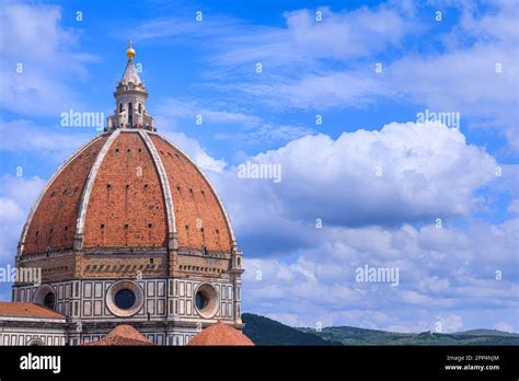 Cathedral Of Santa Maria Del Fiore In Florence Italy Detail View Of