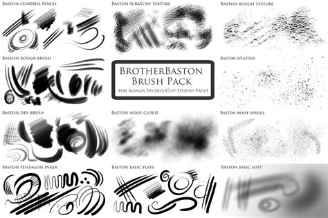 BrotherBaston Brush Pack For Clip Studio Paint Manga Studio