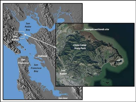 The North Bay (San Pablo Bay) of the San Francisco Bay area, with ...