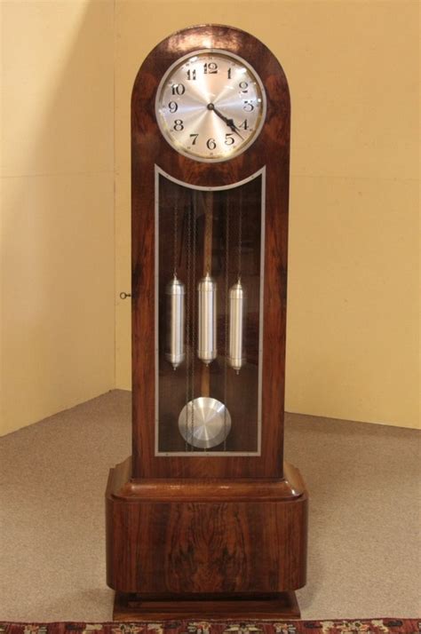 Art Deco Rosewood Tall Case Grandfather Clock