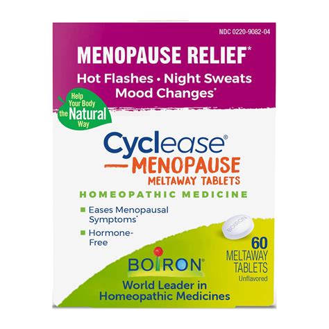 Boiron Cyclease Menopause Tablets Homeopathic Medicine For Menopause Relief Hot Flashes Night