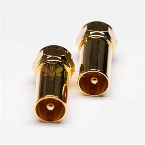 F Type Mâle à Mâle Connector Straight Adaptateur Gold Plaqué