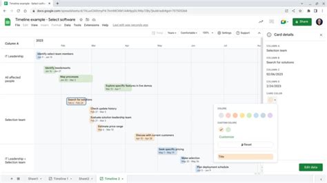 How to create a timeline in Google Sheets