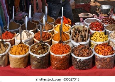 Indian Colored Spices Anjuna Flea Market Stock Photo 137294780