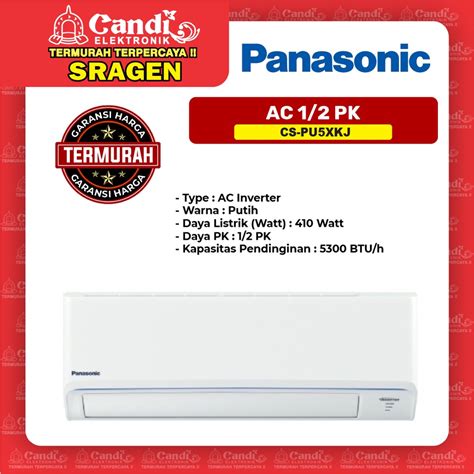 Jual PANASONIC AC 1 2 PK INVERTER CS PU5XKJ Shopee Indonesia