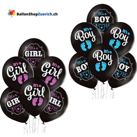 Set 5 Stück Its a Boy Girl Junge Mädchen Ballon Baby Dusche