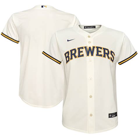 Milwaukee Brewers Nike Youth Home 2020 Replica Team Jersey Cream