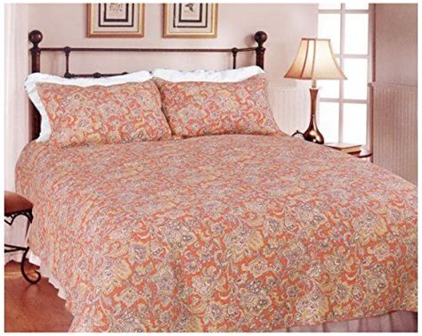 Cozy Line Home Fashions 3 Piece Lara Spice Paisley Cotton Quilt Set