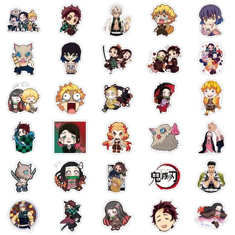 50pcs Demon Slayer Kimetsu No Yaiba Yuukaku Hen Anime Cartoon Stickers