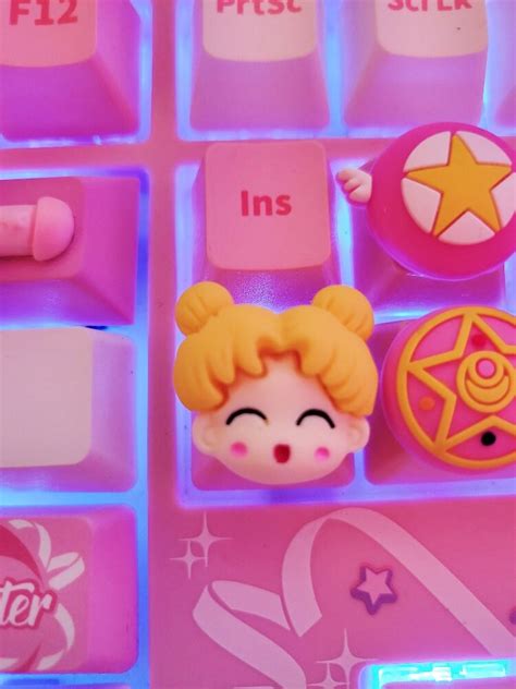 Sailor Moon Kawaii Keycap Set Pink Custom Keycaps Artisan Etsy