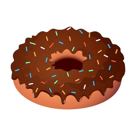 Premium Vector Donut With Chocolate Glaze Vector Illustration Sweet Dessert Chocolate