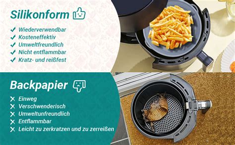 Amazon de Alyvisun Silikonform für Heißluftfritteuse 2 Stück Air Fryer