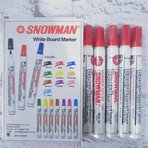 Jual Spidol Snowman Boardmarker Warna Merah Shopee Indonesia