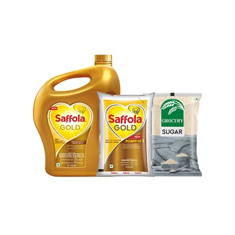 Saffola Gold Refined Blended Cooking Oil Rice Bran Sunflower Free 1 L Pouch Saffola Gold