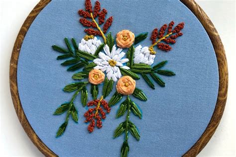 Wildflower Bouquet Embroidery Pattern