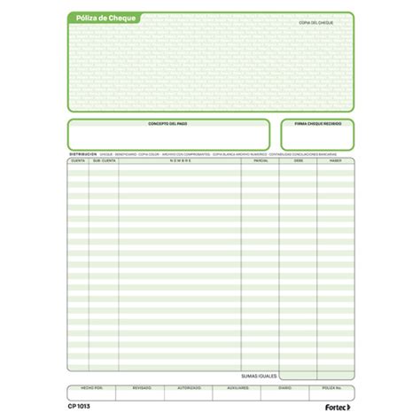 Block P Formitec Poliza Cheque Autocopiante T C Nf Papeler A Nofer