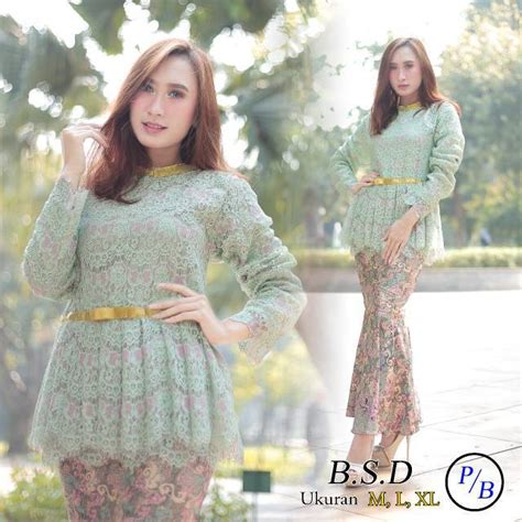 Jual Stelan Kebaya Brukat Bsd Full Furing Dan Rok Instan Model Duyung