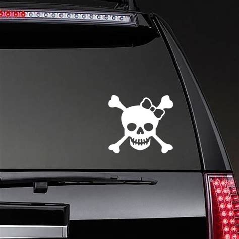 Skull And Crossbones With Bow Sticker