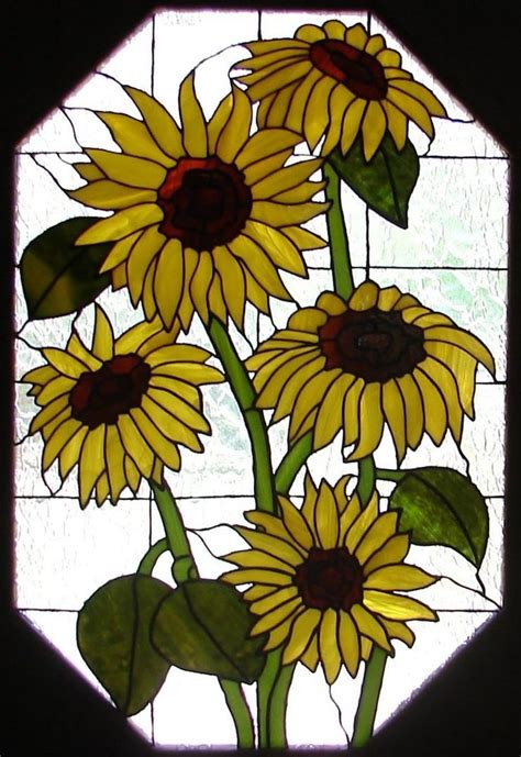 Sunflower Window Stained Glass Art Glass Mosaic Art Stained Glass