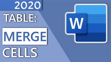 How To Merge Table Cells In Word In 20 Seconds Hd 2020 Youtube