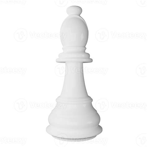 White Bishop Chess Piece Clipart Flat Design Icon Isolated On