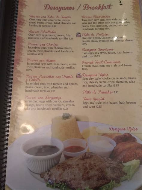 Menu At El Lucerito Restaurant San Rafael