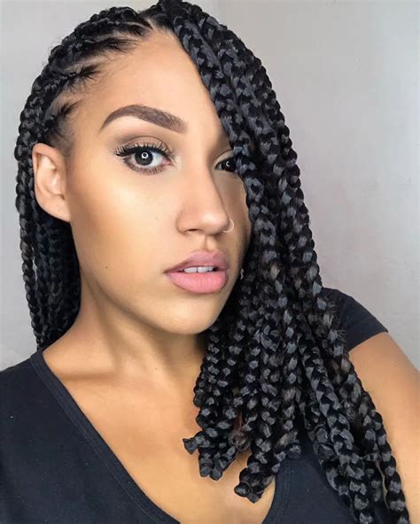 Asymmetrical Blunt Lob Braids Black Hair Updo Hairstyles Braided