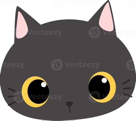 Cute Kitty Cat Head Cartoon Element 9665301 Png