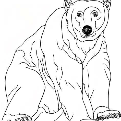 Polar Bear Crouching Coloring Page Black And White Creative Fabrica