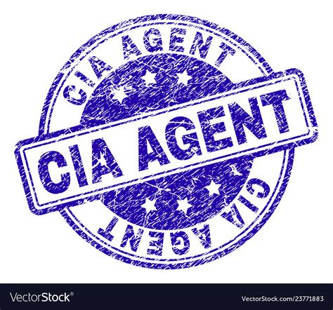 Scratched textured cia agent stamp seal Royalty Free Vector