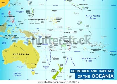 Countries Capitals Oceania Stock Vector (Royalty Free) 131323319