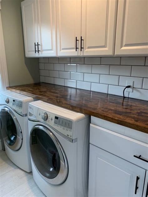 White Subway Tile Laundry Room