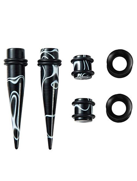 Buy JDXN Acrylic Ear Stretching Kit Tapers Plugs Silicone Tunnels